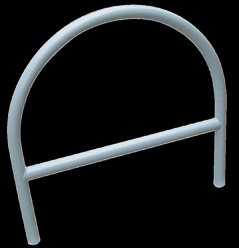 Anlehnbügel PALERMO mit Quersteg, zum Einbetonieren, in RAL 7035 lichtgrau