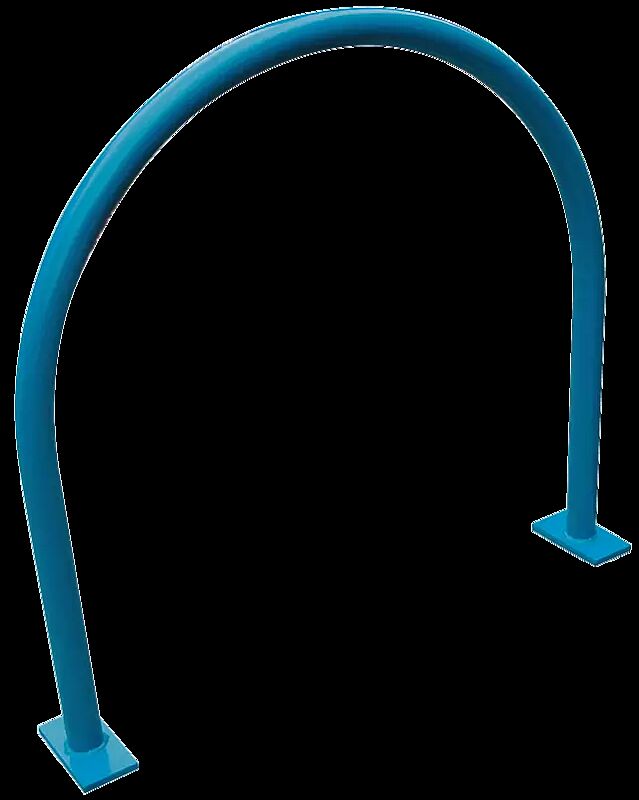 Anlehnbügel PALERMO ohne Quersteg, zum Aufdübeln, in RAL 9005 azurblau