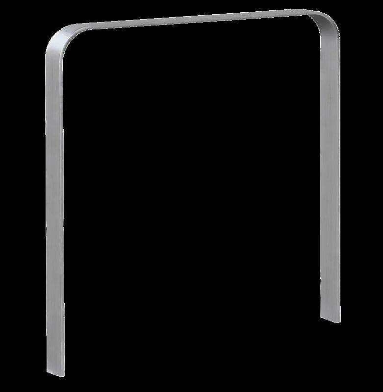 Anlehnbügel TAMPA ohne Innenbügel, zum Einbetonieren, Breite 850 mm, Edelstahl