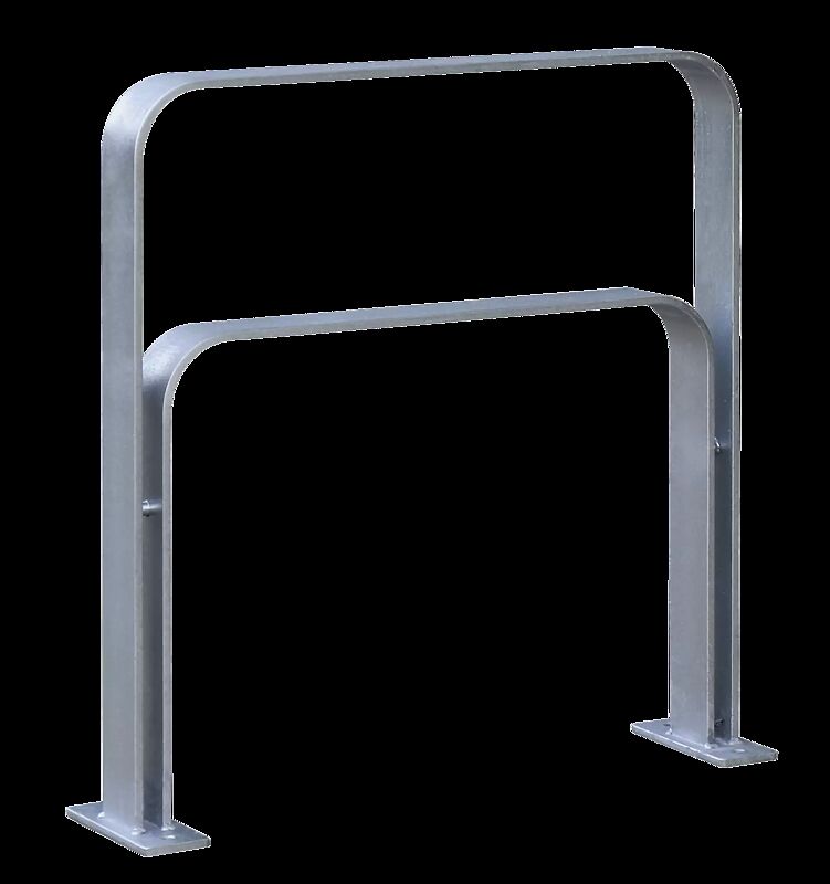 Anlehnbügel TAMPA mit Innenbügel mittig, zum Aufdübeln, Breite 850 mm, feuerverzinkt