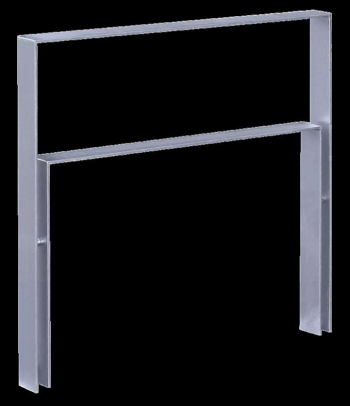 Anlehnbügel UTAH mit Innenbügel mittig, zum Einbetonieren, feuerverzinkt