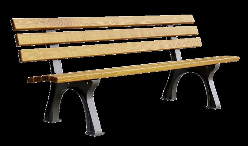 Sitzbank VENEDIG mit Rückenlehne, mit Eschenholzbelattung