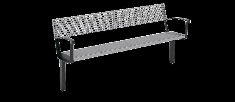 Seniorenbank INTERVERA, Auflage in RAL 9007 graualuminium, Unterkonstruktion in RAL 7016 anthrazitgrau