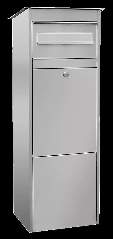Brief- und Paketkasten BREST mit Zustellbox aus gebürstetem Edelstahl