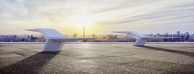 Sitzbank JONATHAN aus UTC®-Beton, in weiß