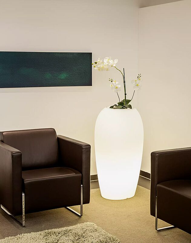 Pflanzbehälter MALUR-LIGHT, Höhe 1000 mm, transluzent beleuchtet