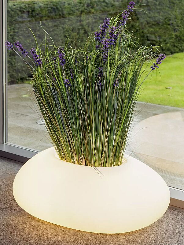 Pflanzbehälter MALUR-LIGHT, Höhe 390 mm, transluzent beleuchtet