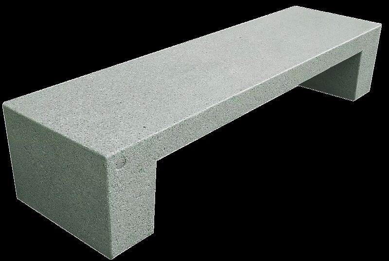 Sitzbank ERACLEA ohne Rückenlehne, aus rekonstituiertem Marmor, Sitzfläche geschliffen, in grün alpi