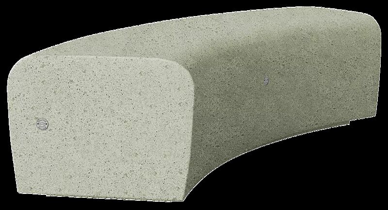 Sitzbank ONDA aus rekonstituiertem Marmor, gebogen, Sitzfläche sandgestrahlt, in grün alpi