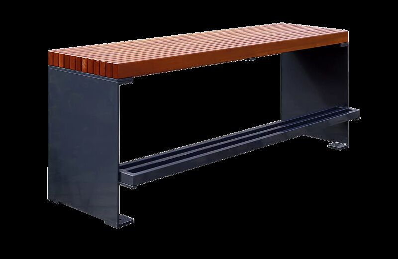 Tisch PESCARA, zum Aufdübeln, mit Merantiholzbelattung, Stahlteile in RAL 7016 anthrazitgrau