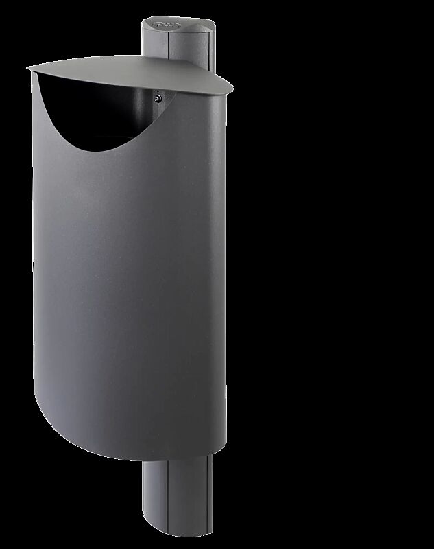 Abfallbehälter FIORE - UNO, zum Einbetonieren, in eisenglimmergrau