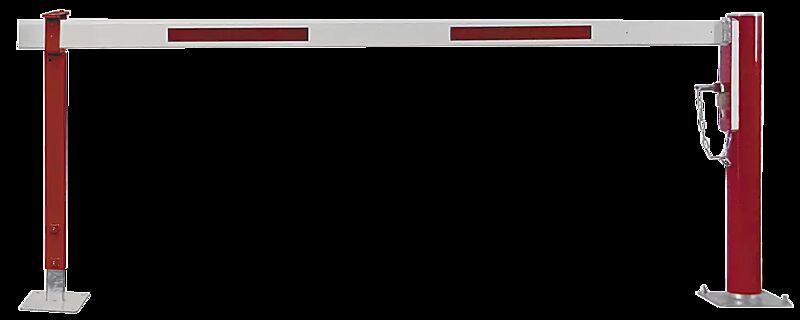 Wegesperre FLEN zum Aufdübeln, mit höhenverstellbarer Auflagestütze, Sperrbreite 2,5 m