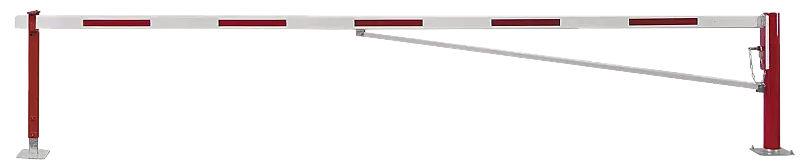 Wegesperre FLEN zum Aufdübeln, mit Diagonalstrebe und höhenverstellbarer Auflagestütze, Sperrbreite 5,5 m