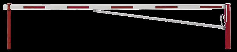 Wegesperre FLEN zum Einbetonieren, mit Diagonalstrebe und höhenverstellbarer Auflagestütze, Sperrbreite 5,0 m