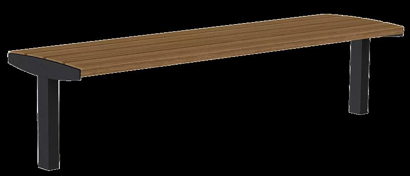 Sitzbank VERA SOLO bestehend aus Einzelelementen, gerade, modular erweiterbar, Sitzfläche mit Jatobaholzbelattung, Stahlteile in RAL 7022 umbragrau