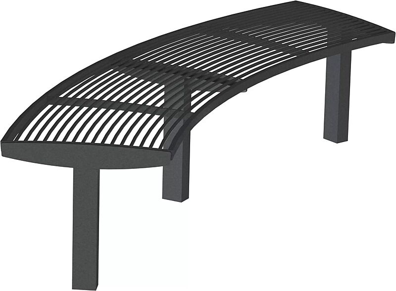 Sitzbank VERA SOLO bestehend aus Einzelelementen, gebogen 45°, modular erweiterbar, in RAL 7016 anthrazitgrau