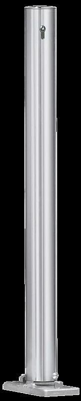 Poller ALAVA mit Flachkopf, kippbar, mit Profilhalbzylinderschloss 30/10