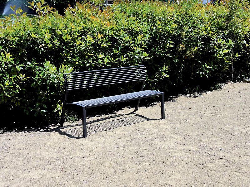 Sitzbank VERA mit Rückenlehne, in RAL 7016 anthrazitgrau