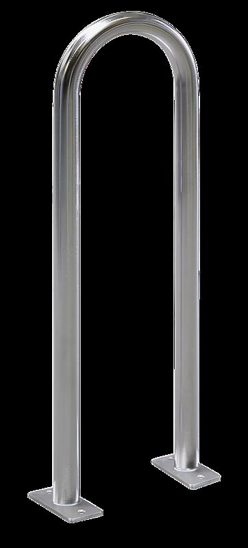Anlehnbügel LIVORNO ohne Quersteg, zum Aufdübeln, Edelstahl