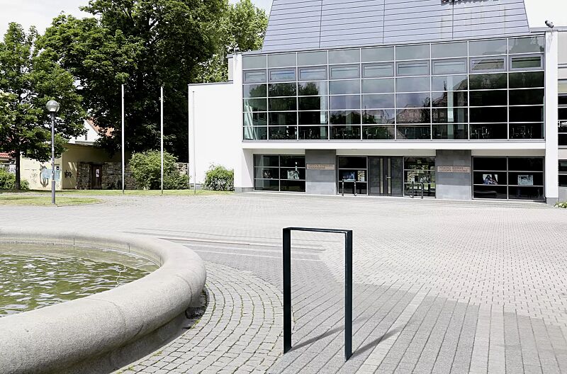 Anlehnbügel UTAH ohne Quersteg, zum Einbetonieren, in RAL 7016 anthrazitgrau