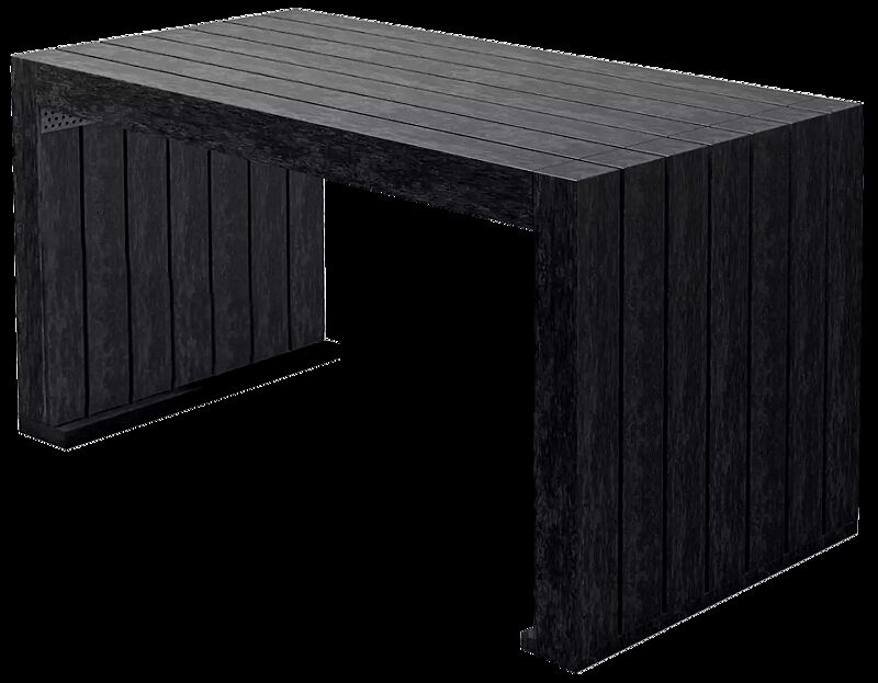 Tisch CERMES aus Recycling-Kunststoff in schwarz