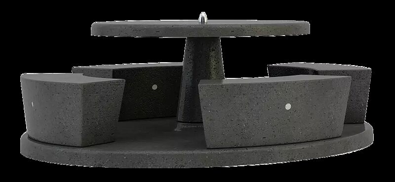 Bank-Tisch-Kombination ICARO aus rekonstituiertem Marmor, in schwarz ebano