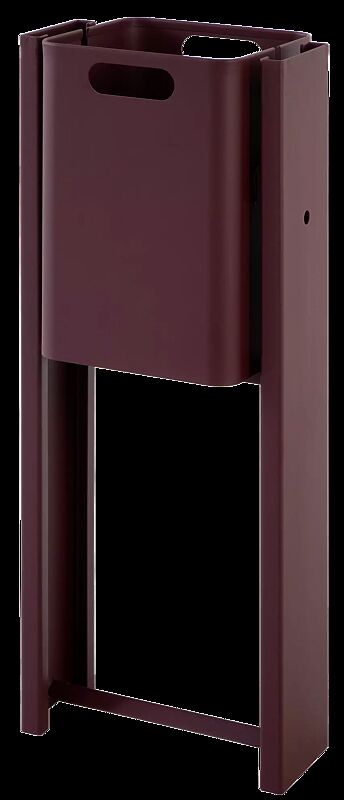 Abfallbehälter CORNER, 27 Liter, zum Einbetonieren, in RAL 3005 weinrot