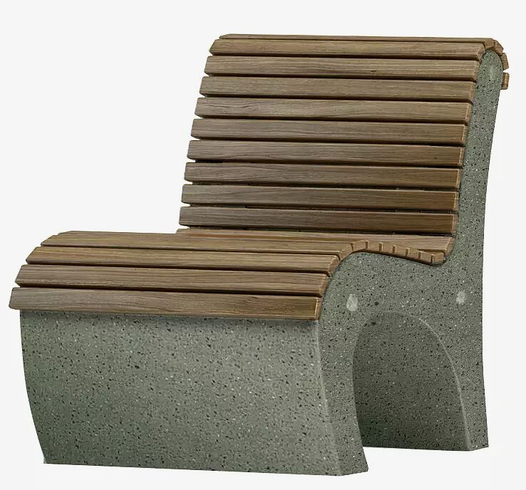 Sitz GEA aus rekonstituiertem Marmor, mit Okouméholzauflage, in grün alpi