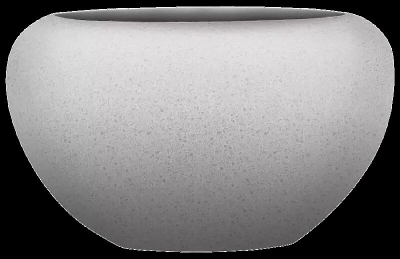 Pflanzbehälter MARTE aus Beton gestockt, in Granitoptik weiß