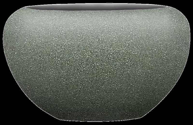 Pflanzbehälter MARTE aus rekonstituiertem Marmor gestockt, in grün alpi