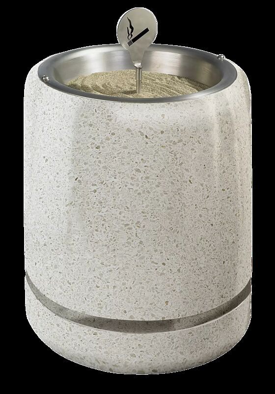 Standascher CRONO aus Beton geschliffen, in Granitoptik weiß