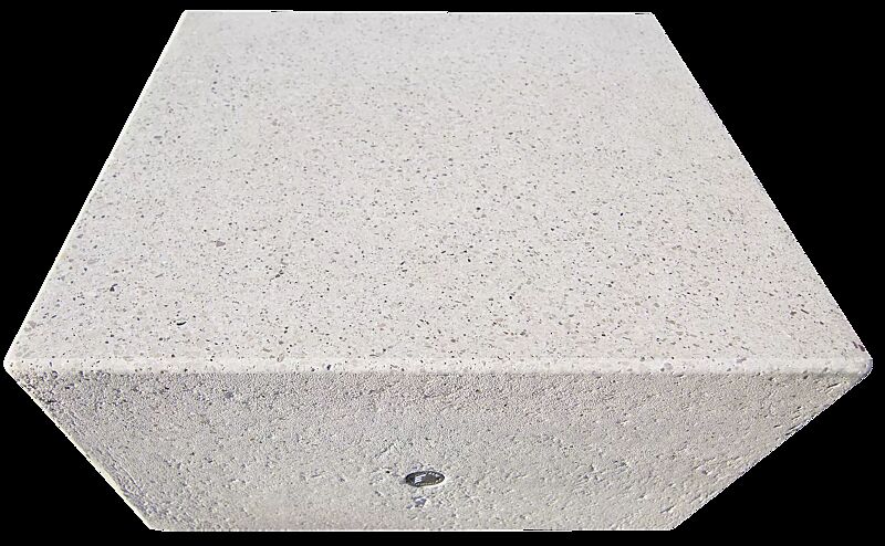 Sitzbank MONO KUBB aus Beton, Sitzfläche geschliffen, in Granitoptik weiß