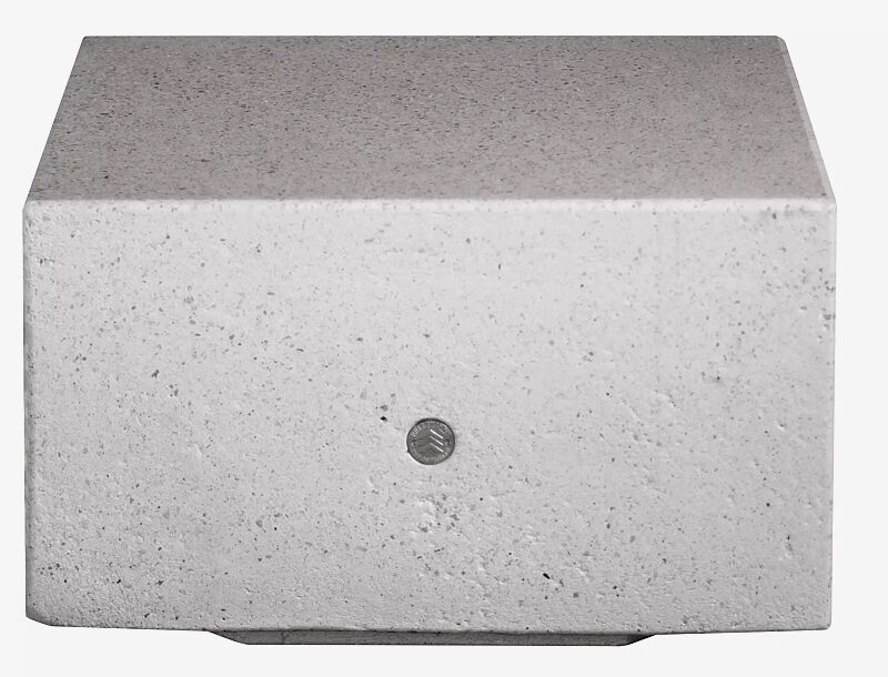 Sitzbank MONO KUBB aus Beton, Sitzfläche geschliffen, in Granitoptik weiß