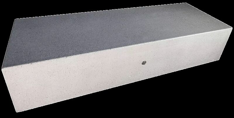 Sitzbank DOUBLE KUBB aus Beton, Sitzfläche geschliffen, in Granitoptik weiß