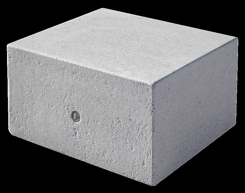 Sitzbank MONO KUBB aus Beton, Sitzfläche geschliffen, in Granitoptik grau