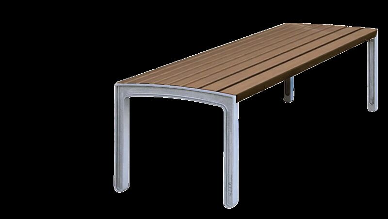 Sitzbank MIELA ohne Rückenlehne, mit schmaler Jatobaholzbelattung