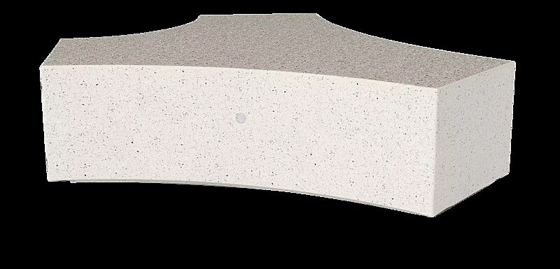 Sitzbank DEMETRA YPSILON aus Beton, in Granitoptik weiß