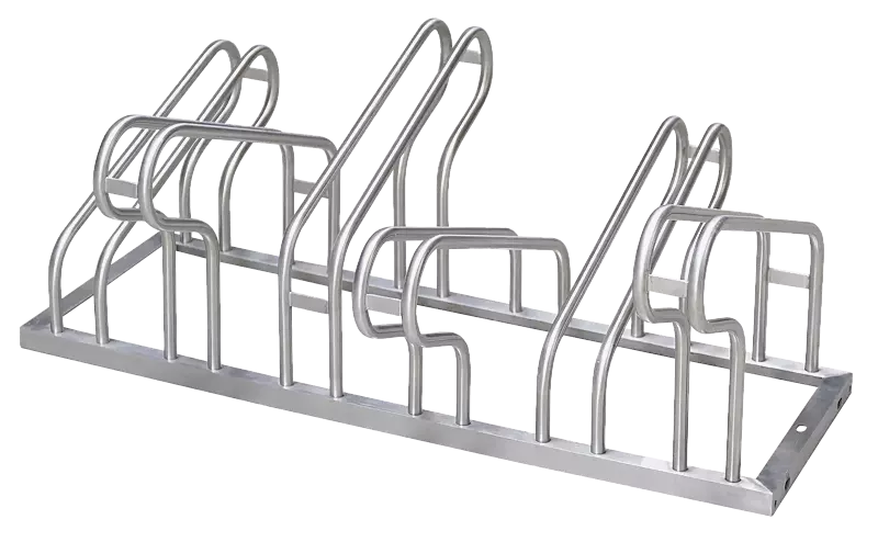 Fahrradständer UNIVERSAL doppelseitig 90°, 6 Stellplätze, Edelstahl
