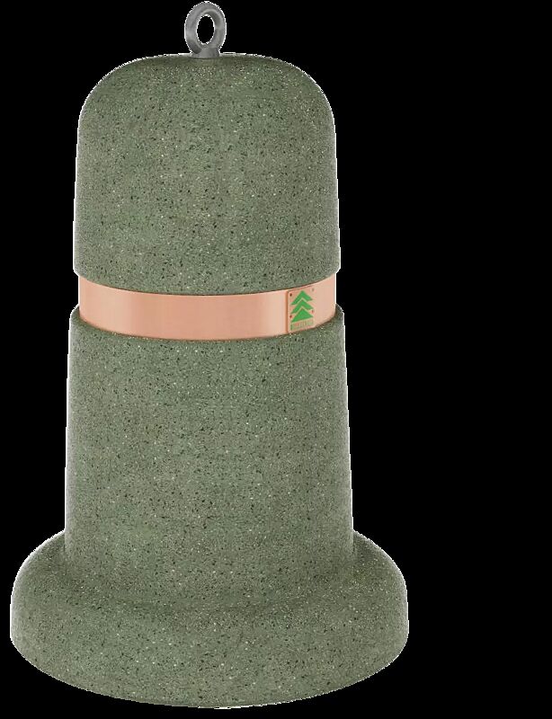 Poller RAY aus rekonstituiertem Marmor, mit Kupferband, in grün alpi