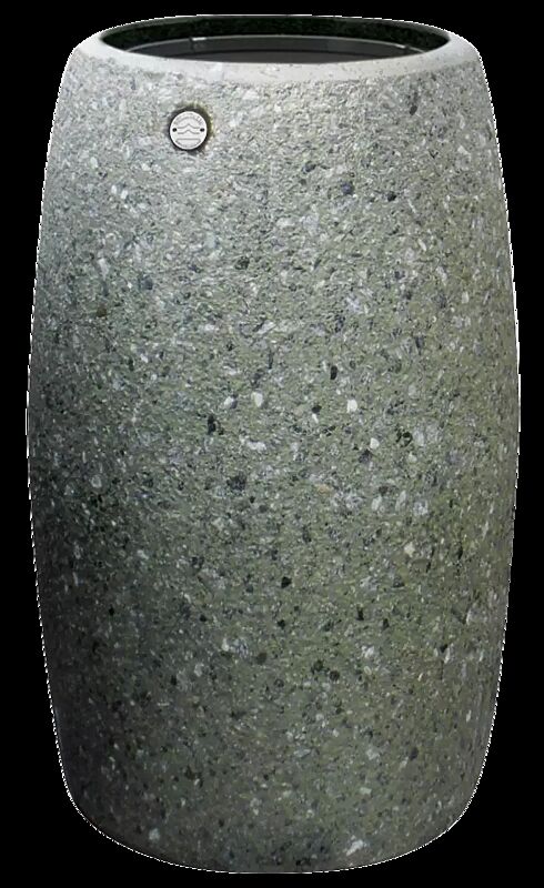 Abfallbehälter ORIONE aus rekonstituiertem Marmor gestockt, in grün alpi