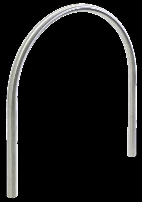 Anlehnbügel PALERMO ohne Quersteg, zum Einbetonieren, Edelstahl