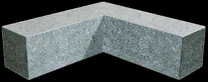 Eckbank IRISA aus rekonstituiertem Marmor, Sitzflächen geschliffen, Seitenflächen sandgestrahlt, in grün alpi