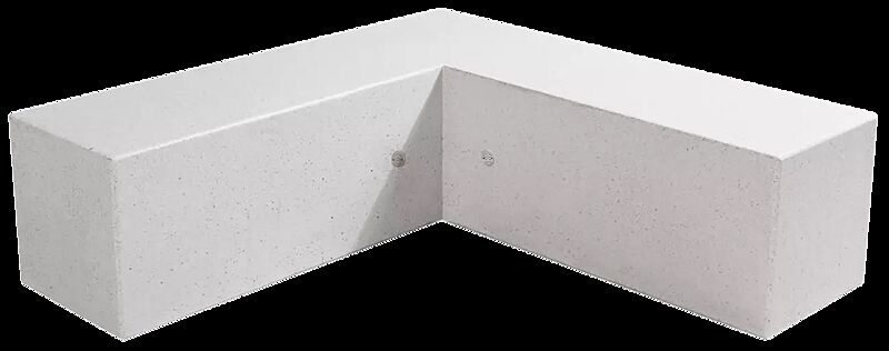 Eckbank IRISA aus Beton, Sitzflächen geschliffen, Seitenflächen sandgestrahlt, in Granitoptik weiß