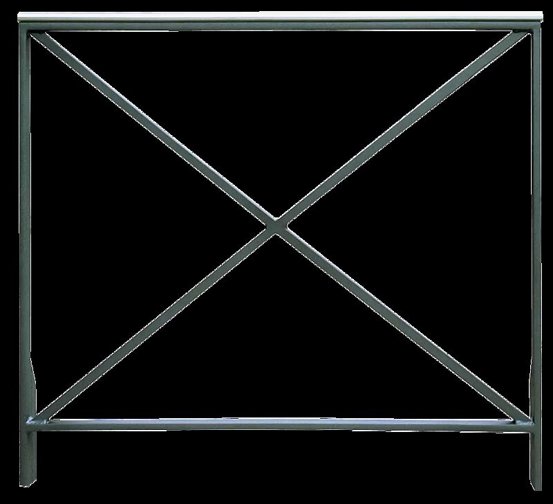 Systemgeländer BASIC, Breite 1000 mm, zum Einbetonieren, in DB 703 eisenglimmer