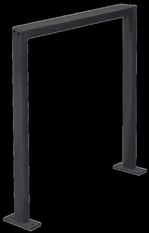 Anlehnbügel ELGIN ohne Quersteg, zum Aufdübeln, Breite 850 mm, in RAL 8019 graubraun