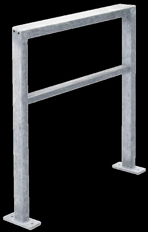 Anlehnbügel ELGIN mit Quersteg, zum Aufdübeln, Breite 850 mm, feuerverzinkt