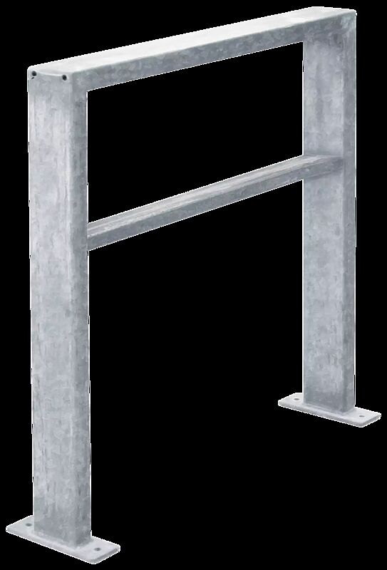Anlehnbügel ELGIN mit Quersteg, zum Aufdübeln, Breite 850 mm, feuerverzinkt