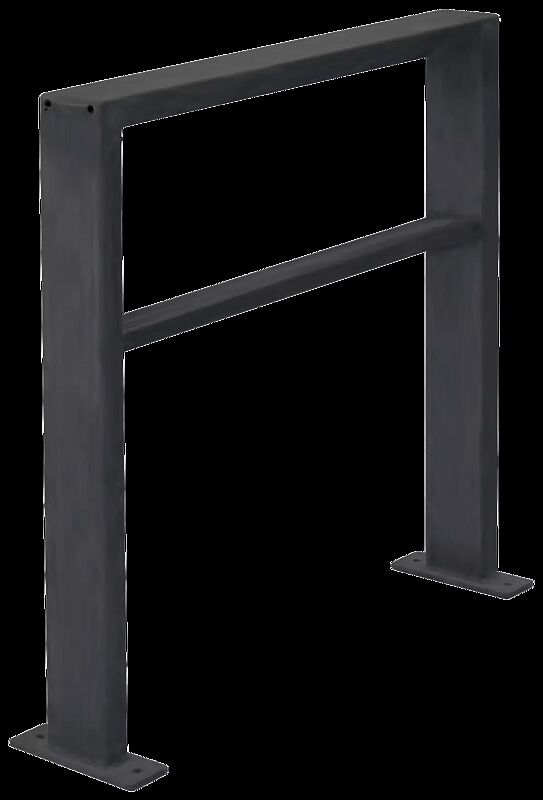 Anlehnbügel ELGIN mit Quersteg, zum Aufdübeln, Breite 850 mm, in RAL 8019 graubraun