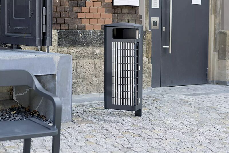 Abfallbehälter IMAWA mit Innenbehälter, in RAL 7016 anthrazitgrau