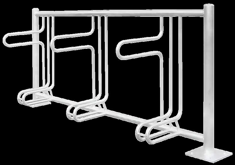 Fahrradständer ADELAIDE einseitig, zum Aufdübeln, 3 Stellplätze, Edelstahl